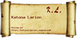 Katona Larion névjegykártya